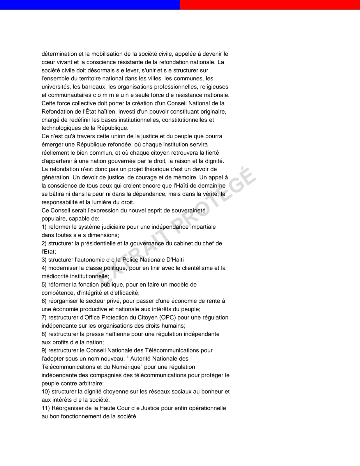 REFONDATION DE L'ÉTAT HAÏTIEN POUR UNE TRANSFORMATION STRUCTURELLE NUMÉRIQUE ET TECHNOLOGIQUE